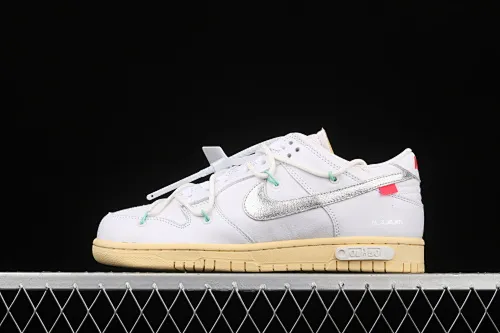 All Categories Nk SB Dunk Series Nk SB Dunk Low Low-top Sneakers Pure Original Version OF x Nk Dunk Low “04 of 50” OW White Gray Casual Sports Skateboard Shoes DM1602-127